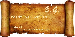 Belényi Géza névjegykártya