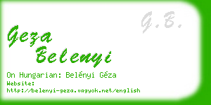 geza belenyi business card