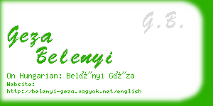 geza belenyi business card